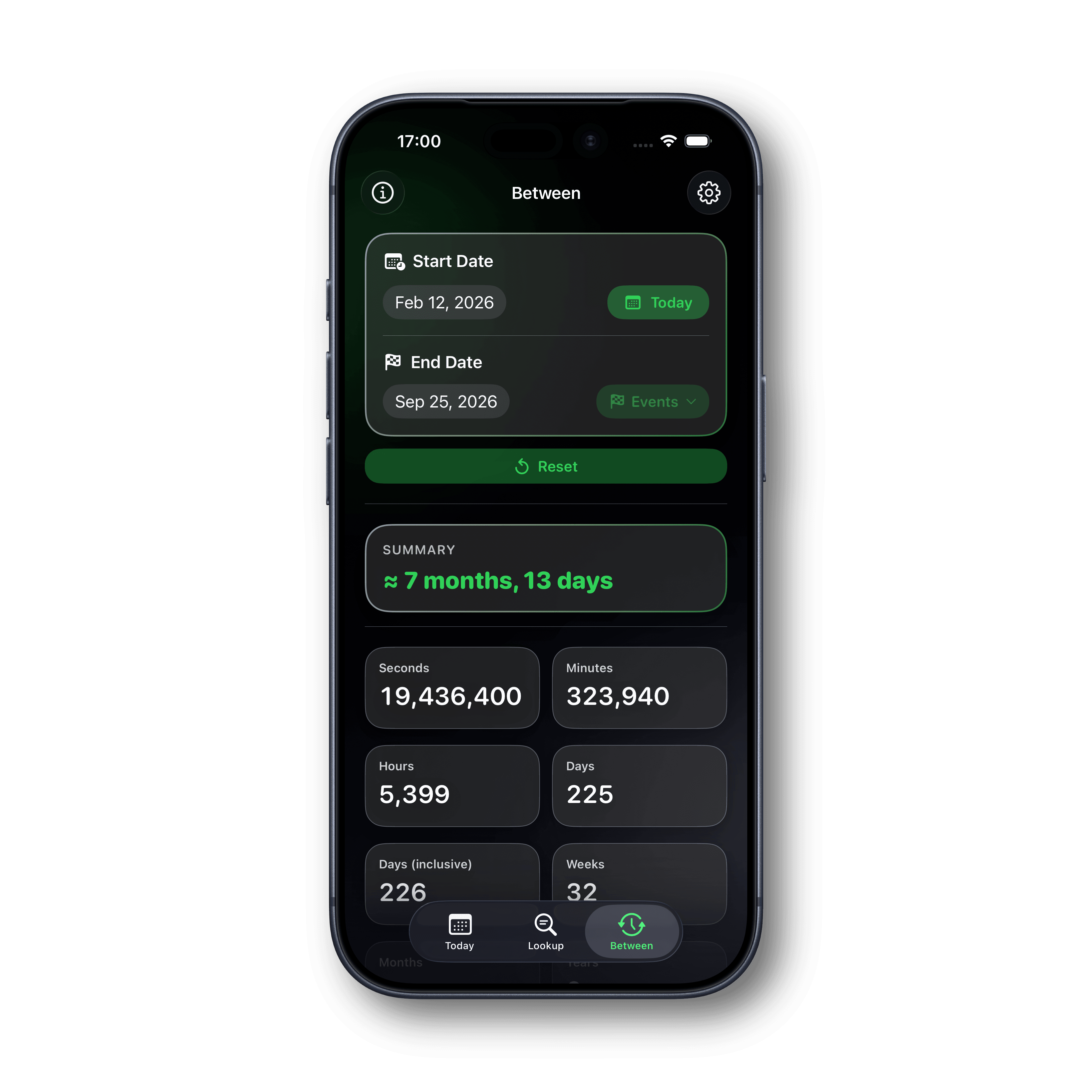 Day Tracker Between tab