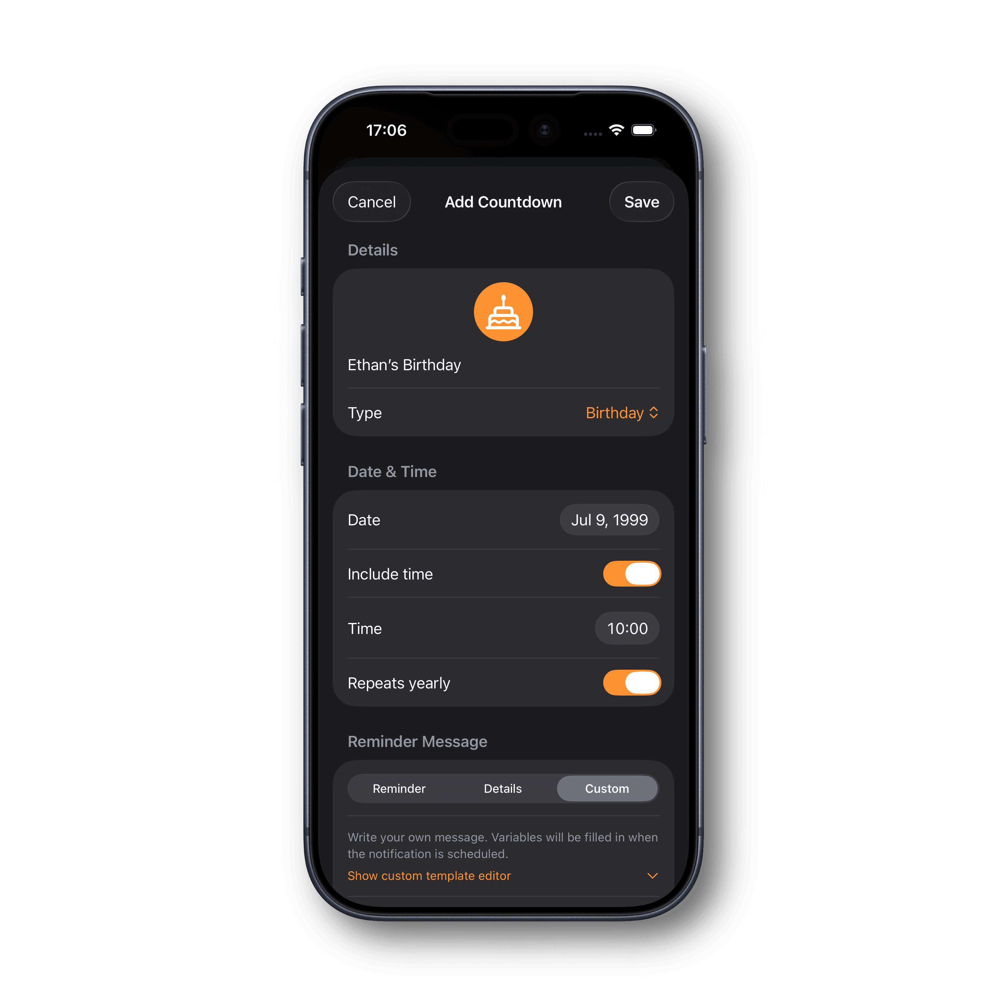 Day Tracker Custom countdowns